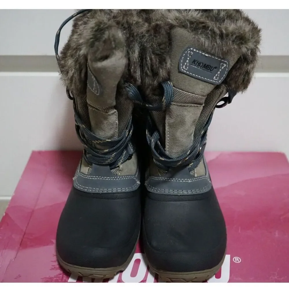 Khombu Gray All Weather All Terrain Waterproof Slope Boots Size 7